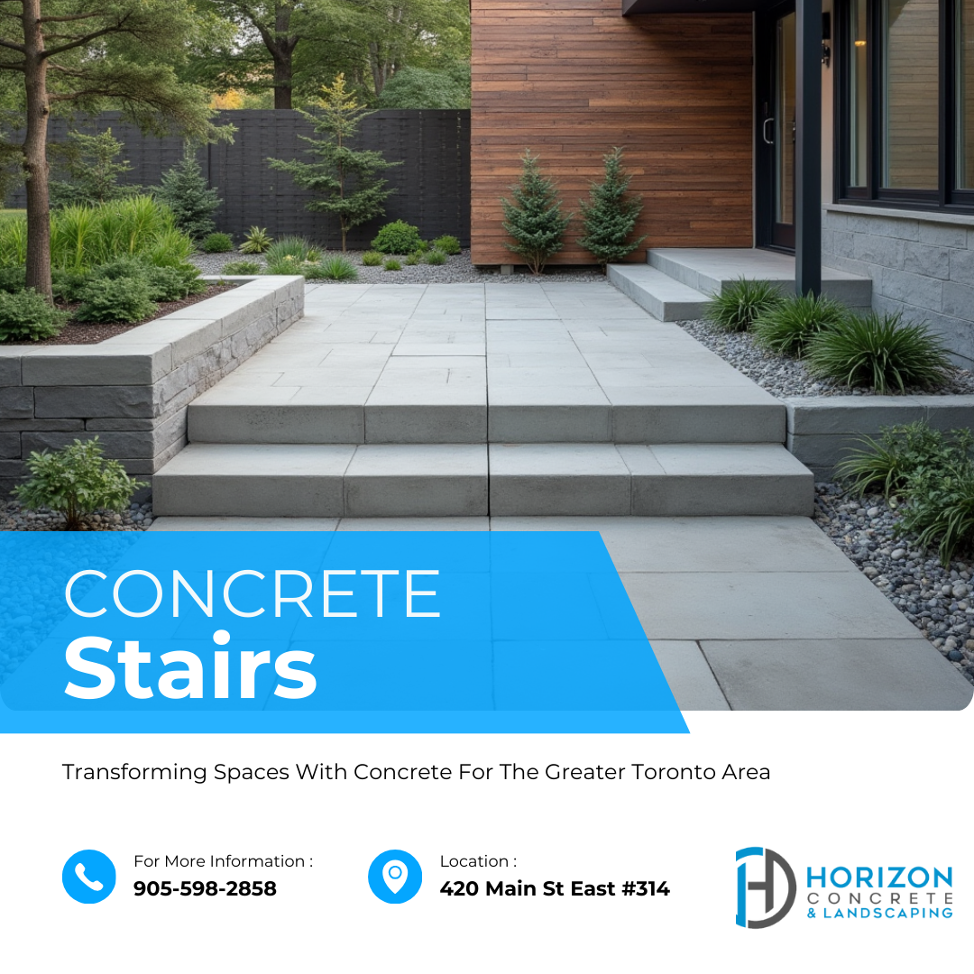 Concrete Backyard Patio Stairs